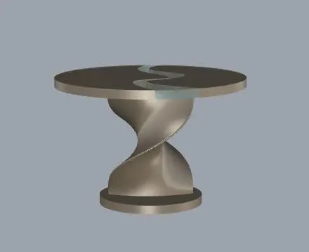 Round Walnut and Epoxy Table with Vortex Base – image 11