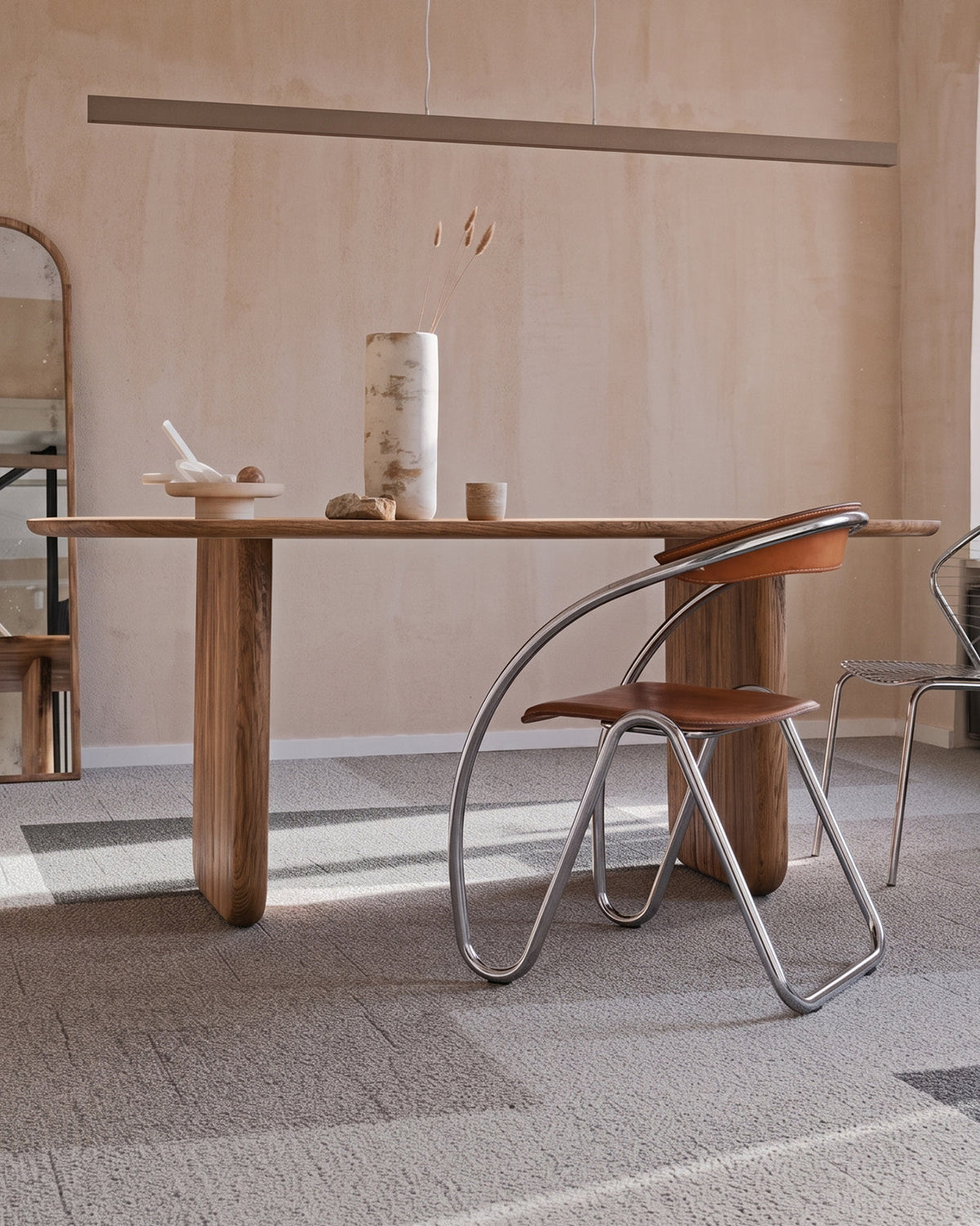 Oval Chestnut Wood Dining Table – image 12