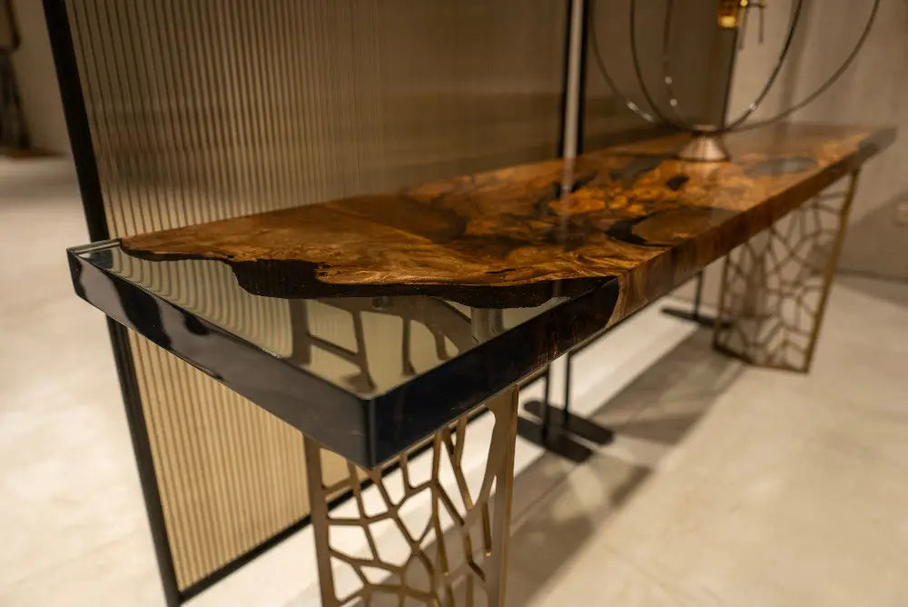 Walnut and Resin Entryway Console Table – image 10