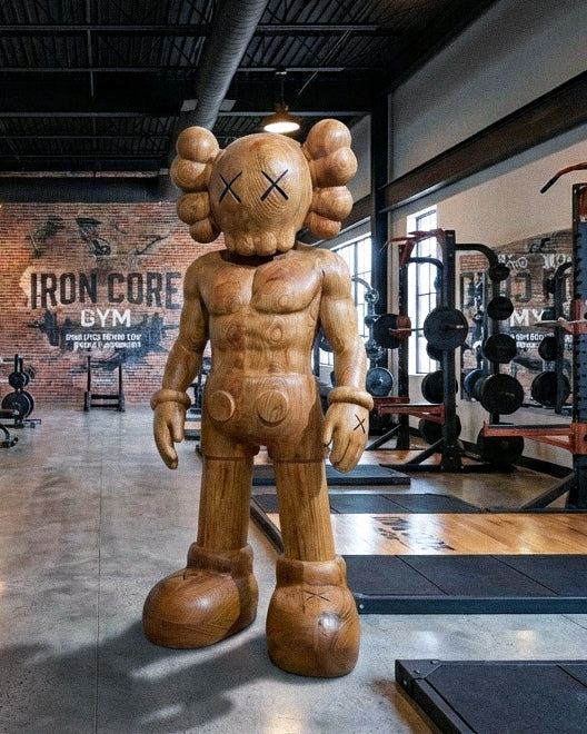 Muscular Wood Figure for Gym and Fitness Decor – image 1