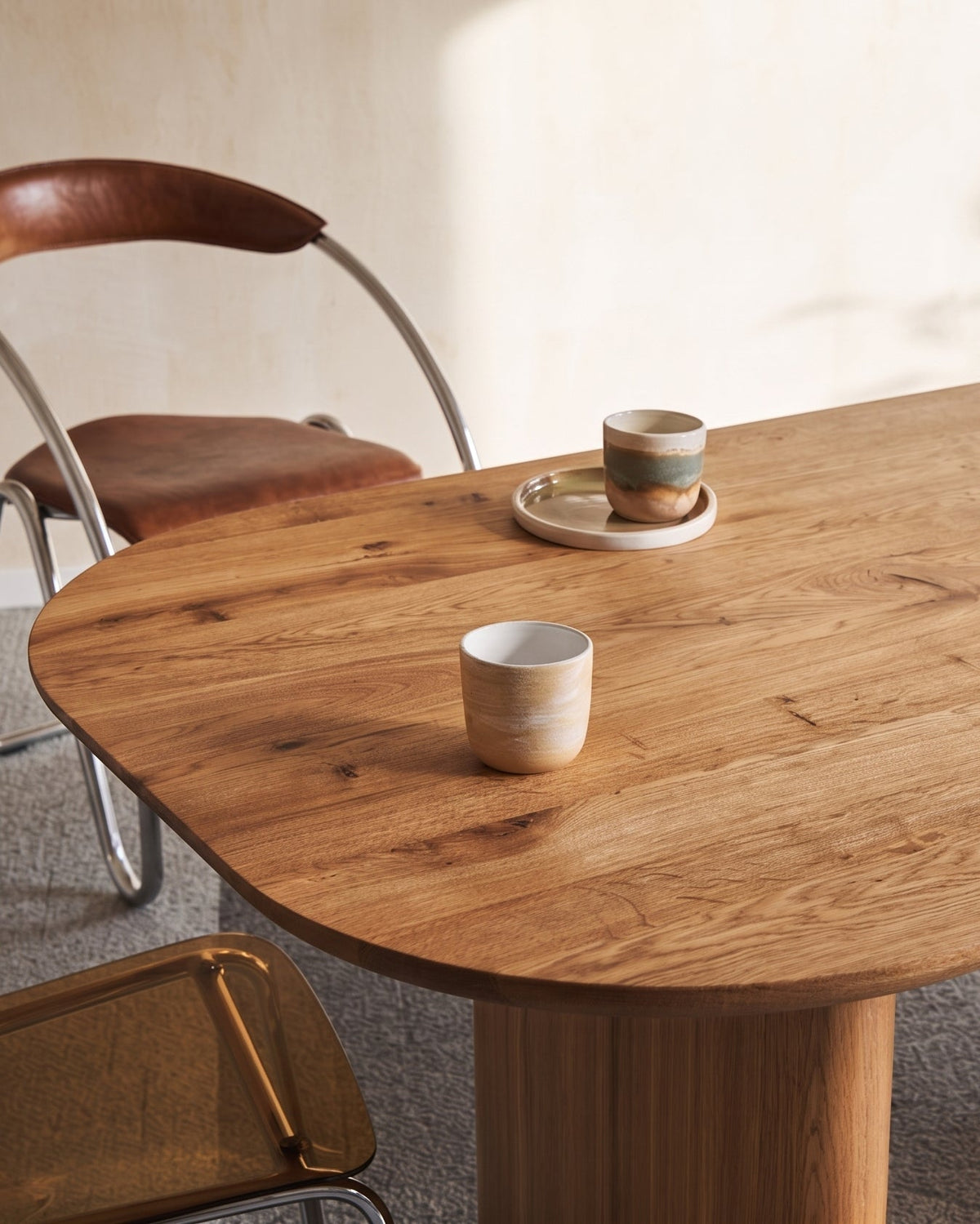 Oval Chestnut Wood Dining Table – image 3