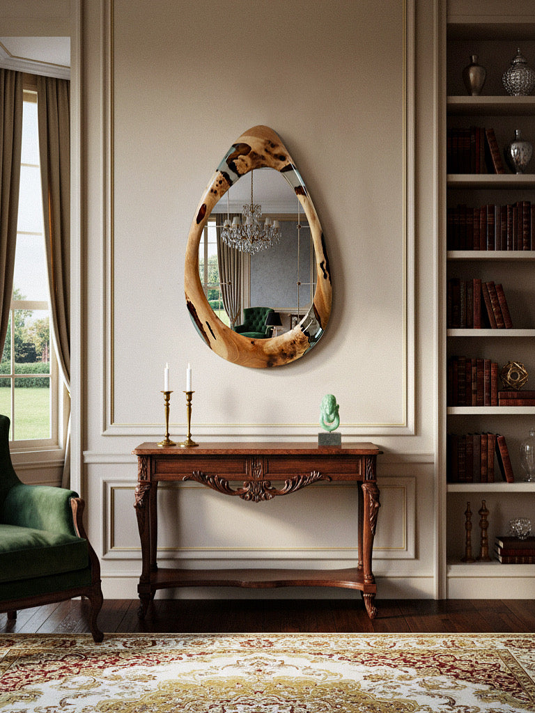 Walnut and Epoxy Resin Wall Mirror – image 3