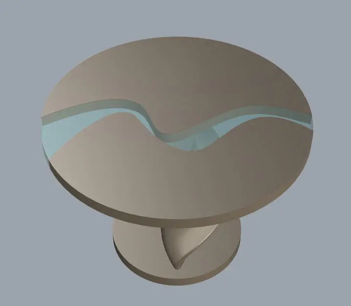 Round Walnut and Epoxy Table with Vortex Base – image 8