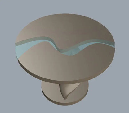 Round Walnut and Epoxy Table with Vortex Base – image 8