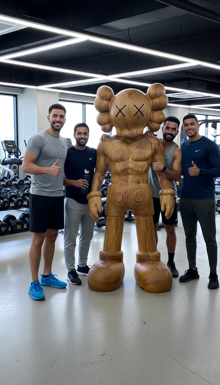 Muscular Wood Figure for Gym and Fitness Decor – image 4