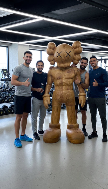 Muscular Wood Figure for Gym and Fitness Decor – image 4