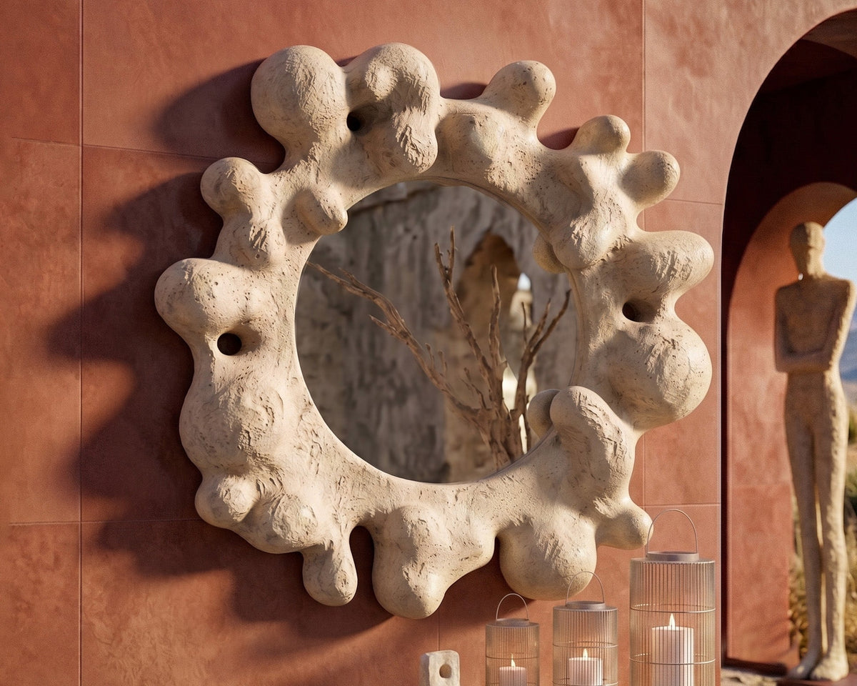 Organic Sculptural Wabi-Sabi Wall Mirror – image 1
