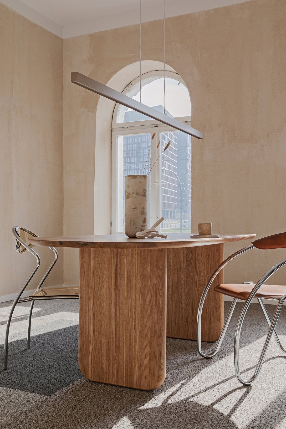 Oval Chestnut Wood Dining Table – image 5
