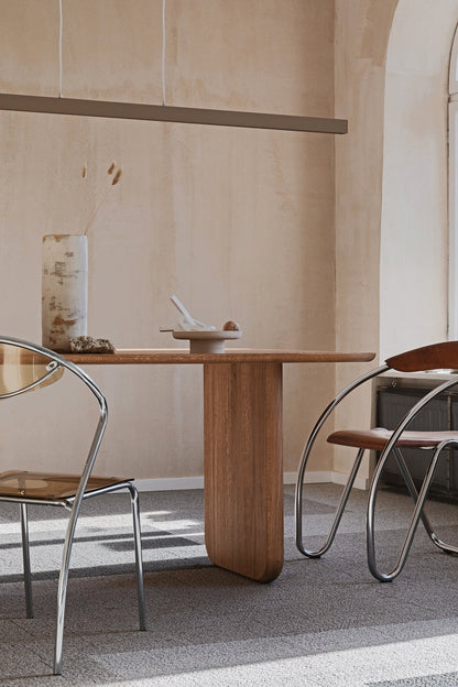 Oval Chestnut Wood Dining Table – image 4