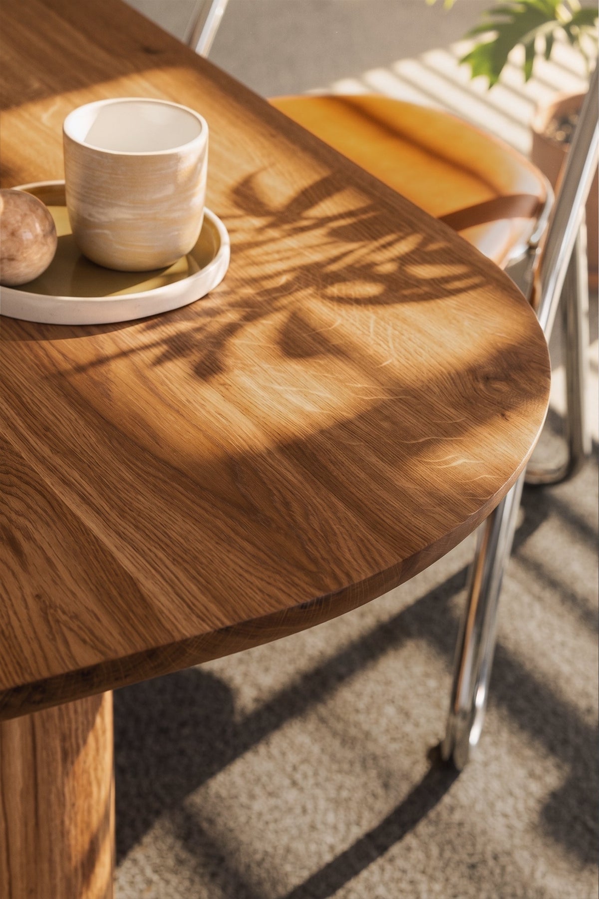 Oval Chestnut Wood Dining Table – image 10