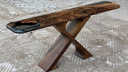 Handcrafted Solid Walnut Entryway Console Table – image 6