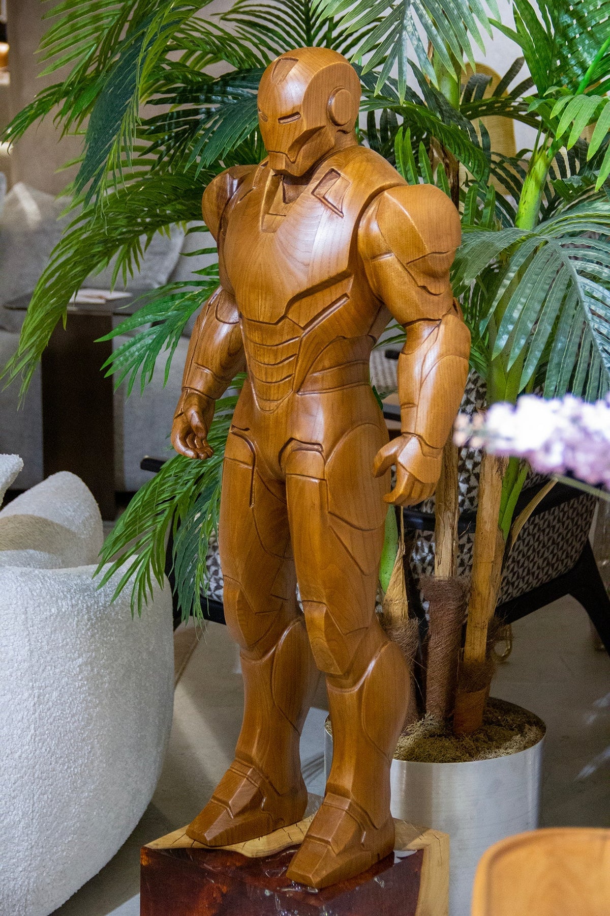 71-inch Armored Hero Wood Sculpture – image 7
