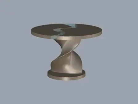 Round Walnut and Epoxy Table with Vortex Base – image 9