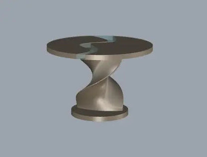 Round Walnut and Epoxy Table with Vortex Base – image 9