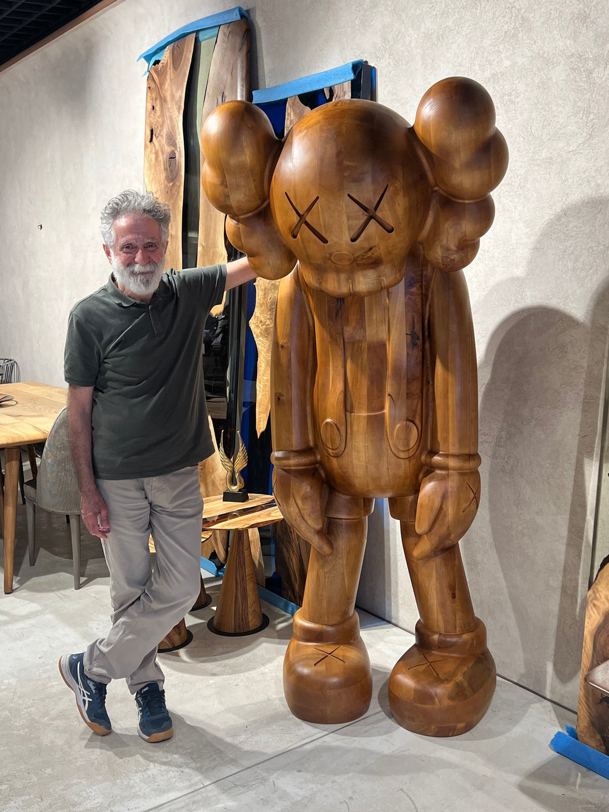 6.5 ft Abstract Standing Wood Figure – image 2