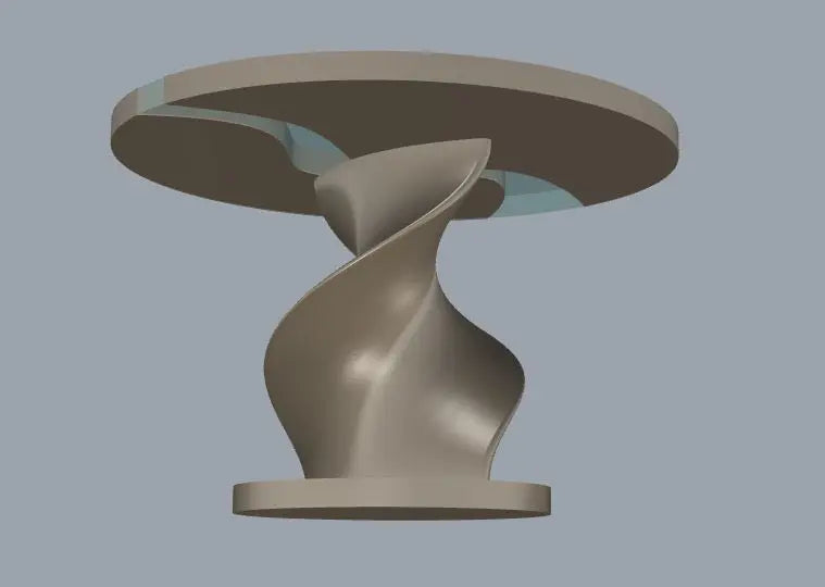 Round Walnut and Epoxy Table with Vortex Base – image 10