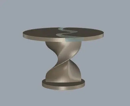 Round Walnut and Epoxy Table with Vortex Base – image 11