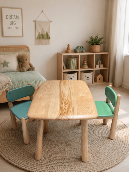 Solid Wood Children's Table and Chair Set – image 4