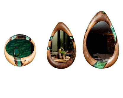 Walnut and Epoxy Resin Wall Mirror – image 1