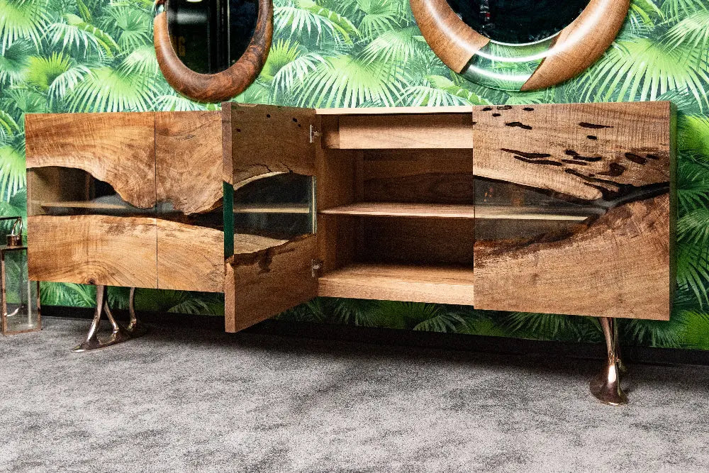 Walnut and Epoxy Resin Credenza – image 4