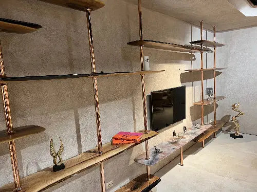 Walnut and Epoxy Resin Shelf Room Divider – image 3