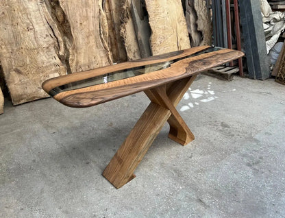 Handcrafted Solid Walnut Entryway Console Table – image 12