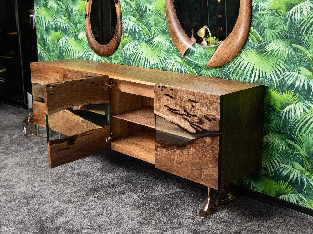 Walnut and Epoxy Resin Credenza – image 5