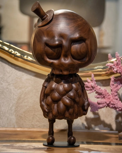 Handcrafted 15-inch Walnut Character Sculpture – image 1