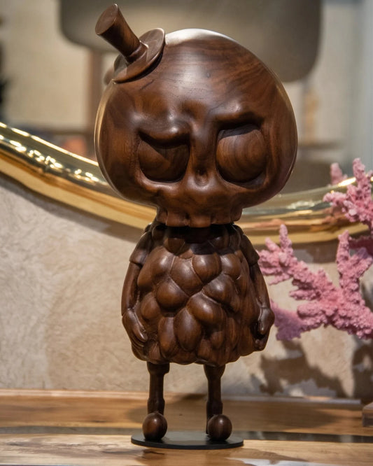 Handcrafted 15-inch Walnut Character Sculpture – image 1
