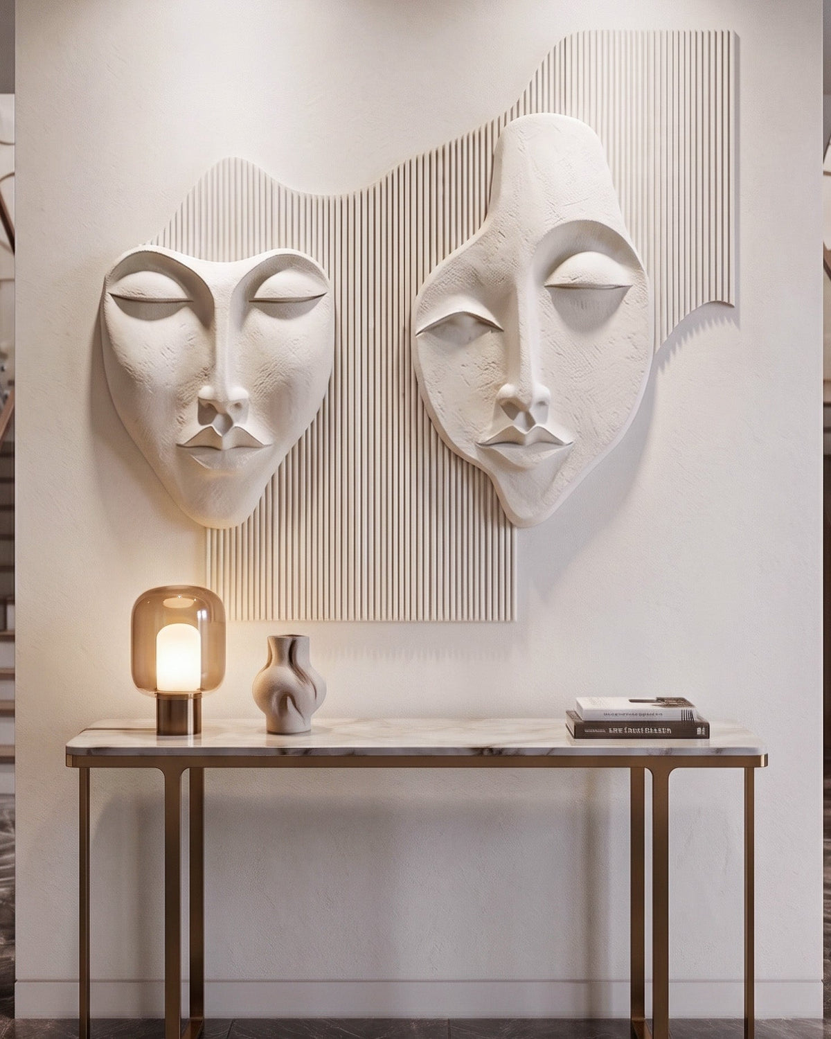 Sculptural Wabi-Sabi 3D Face Wall Relief – image 10