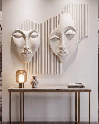 Sculptural Wabi-Sabi 3D Face Wall Relief – image 10