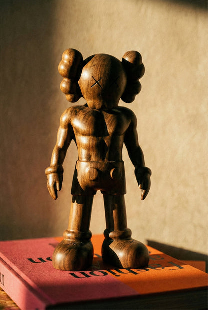 Handcrafted Wood Bear Sculpture with American Flag – image 13