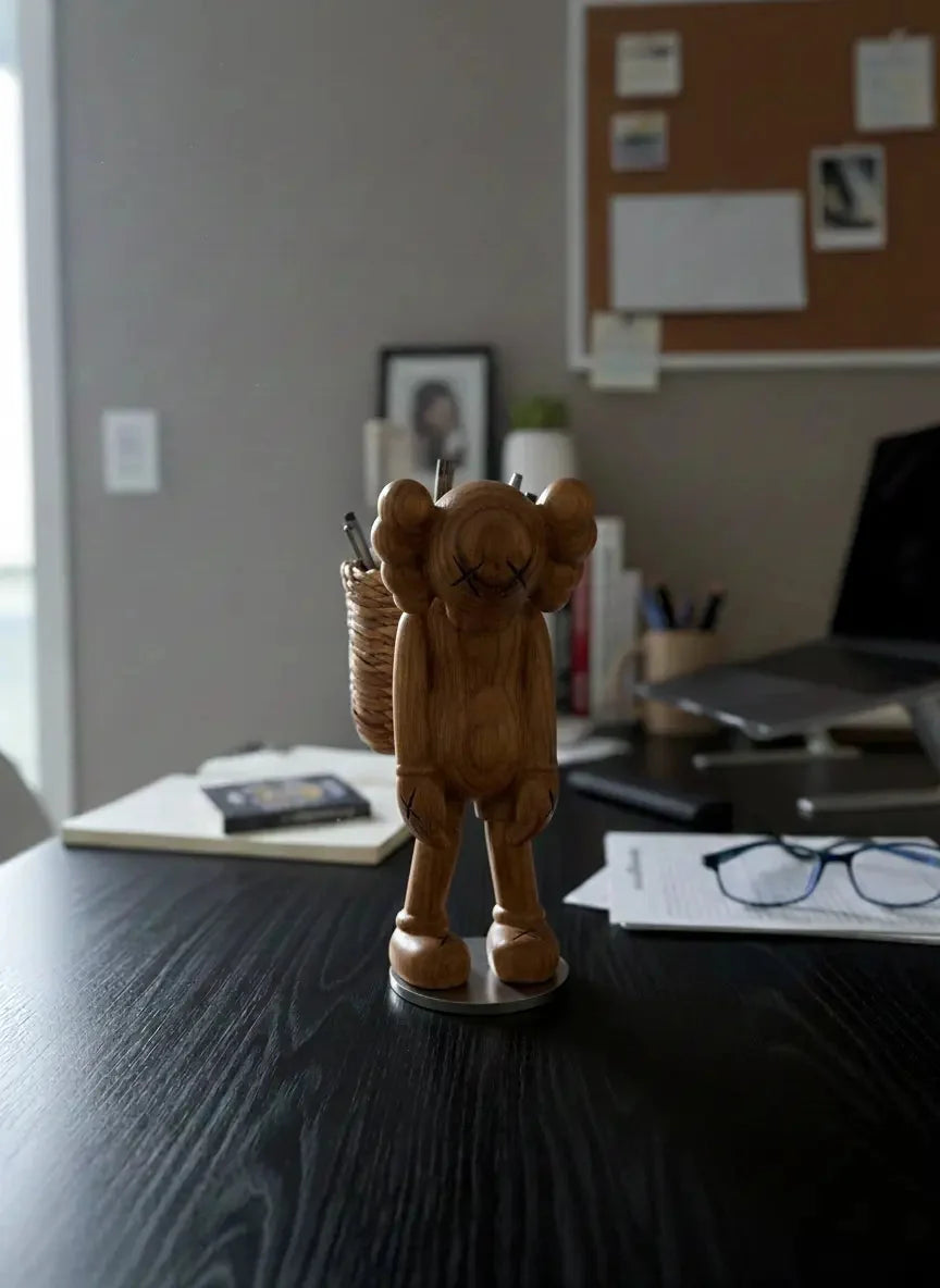 8-inch Wood Figure Pen Holder and Desk Organizer – image 7