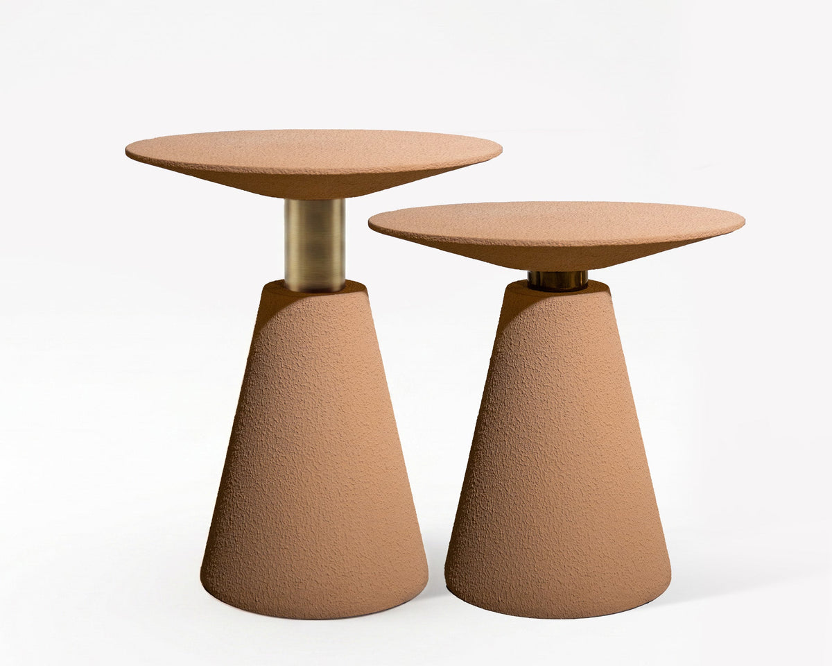 Textured Microcement Nesting Side Table Set – image 1