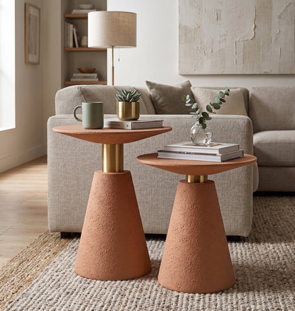 Textured Microcement Nesting Side Table Set – image 5