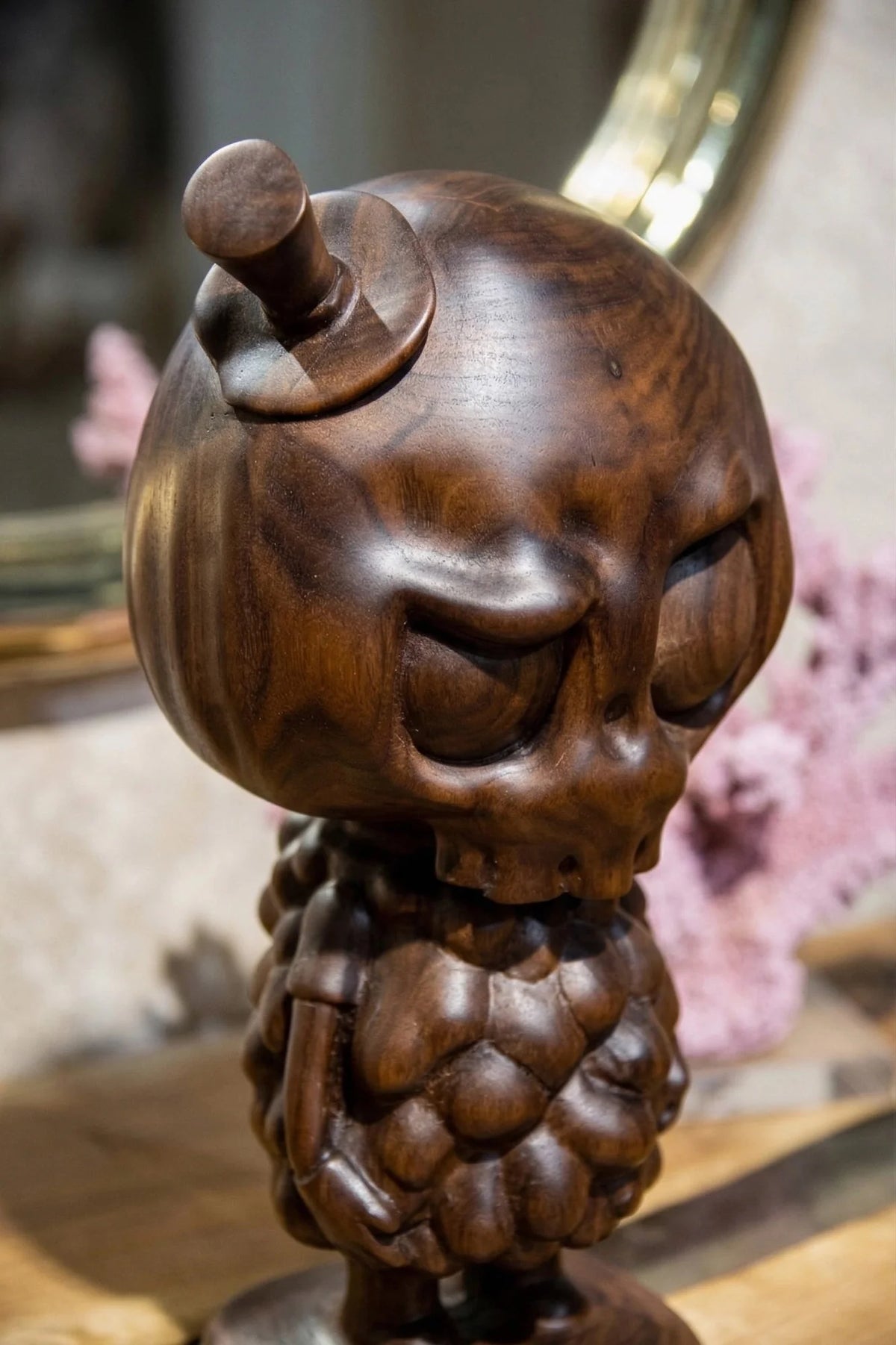 Handcrafted 15-inch Walnut Character Sculpture – image 6