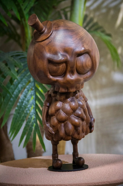 Handcrafted 15-inch Walnut Character Sculpture – image 10