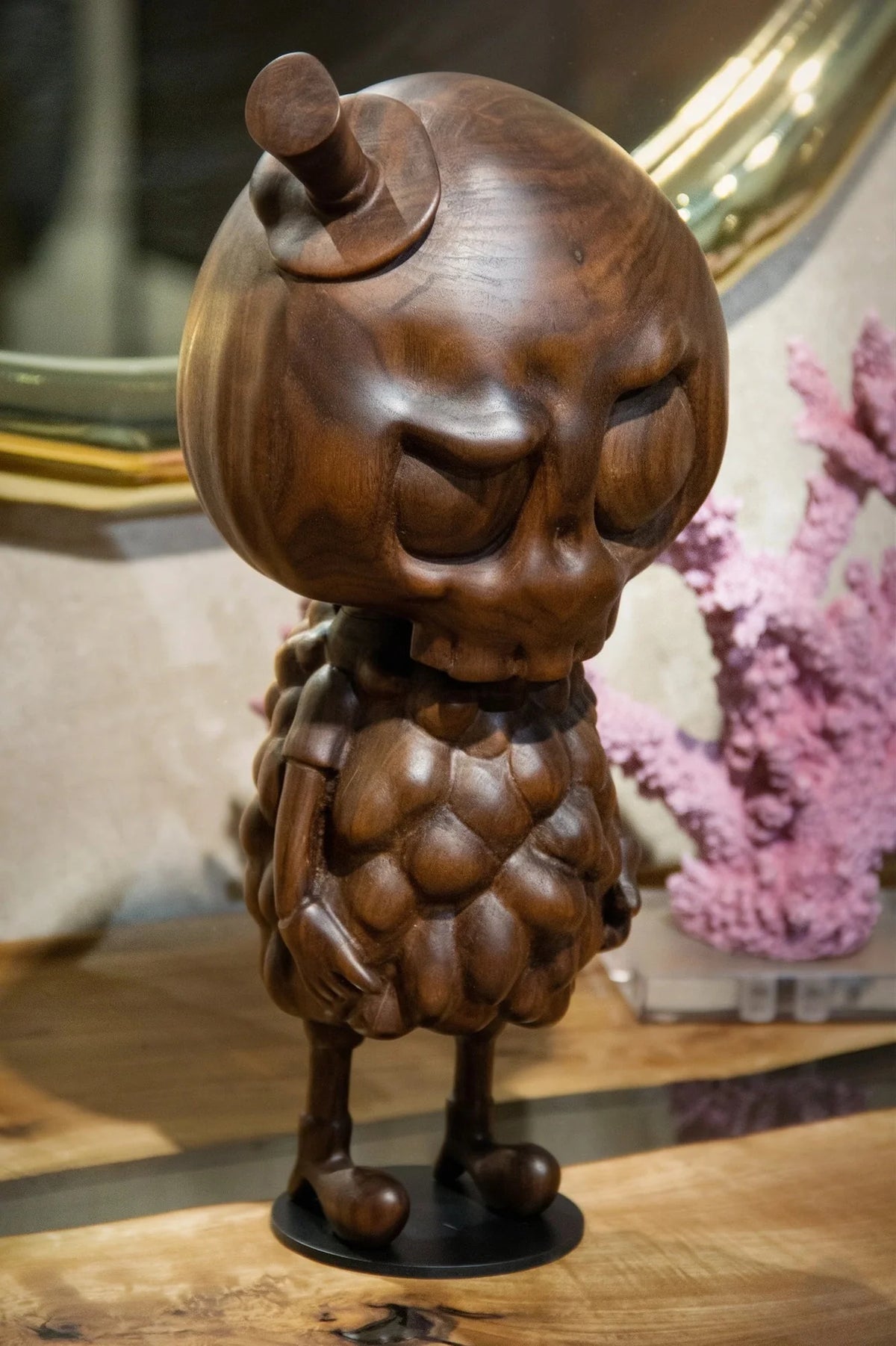 Handcrafted 15-inch Walnut Character Sculpture – image 11