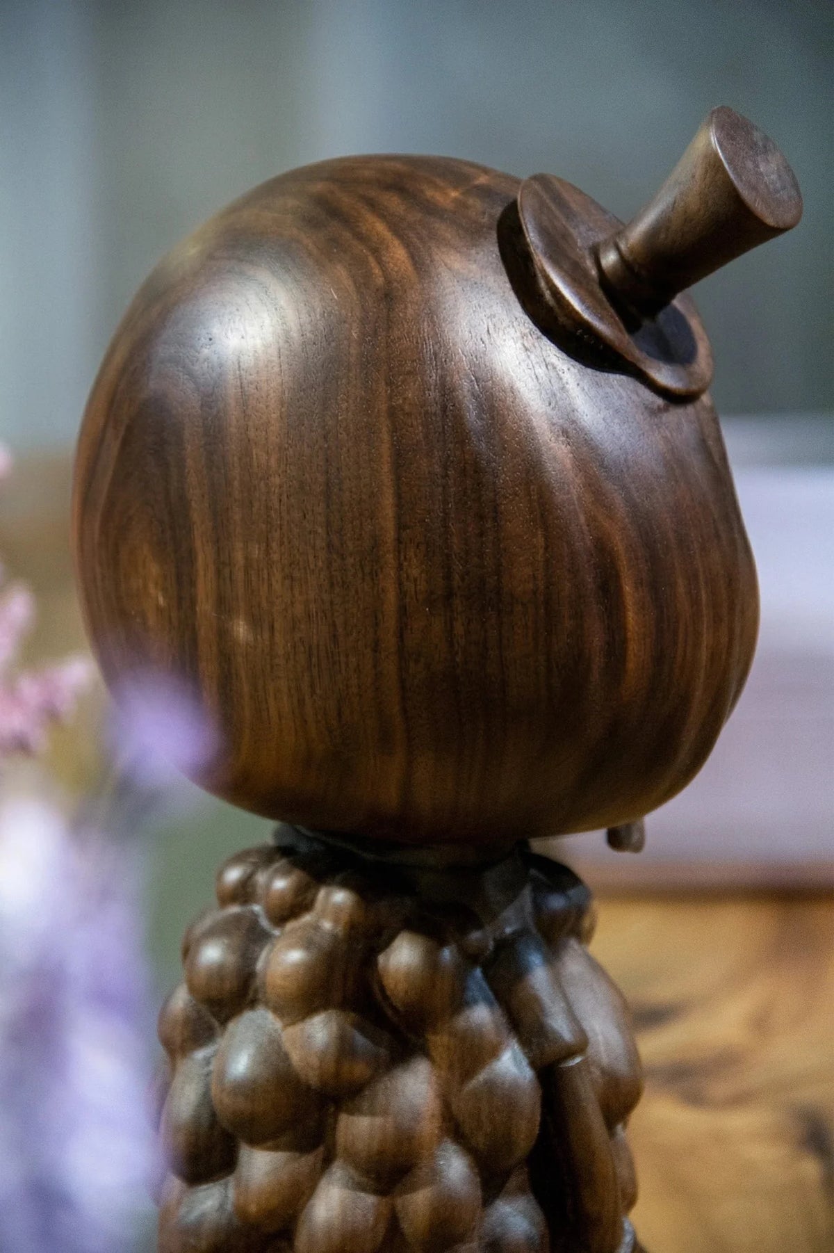 Handcrafted 15-inch Walnut Character Sculpture – image 3