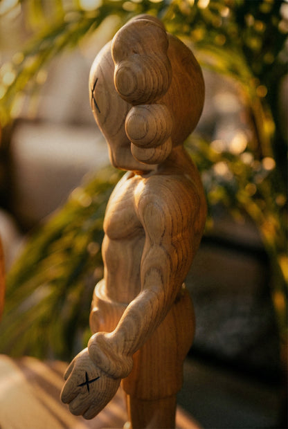 Handcrafted Wood Bear Sculpture with American Flag – image 10