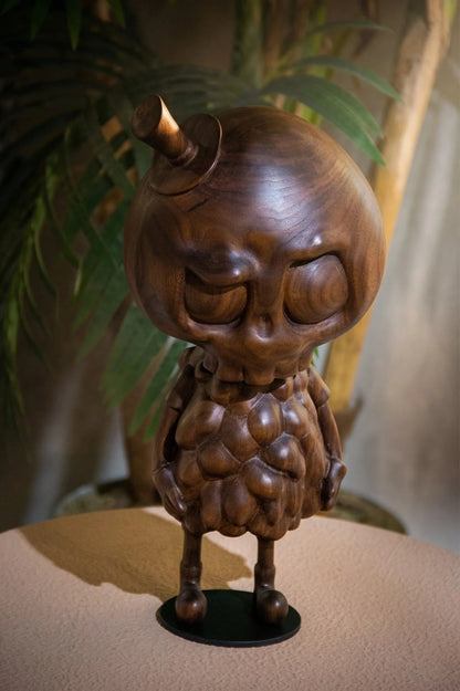 Handcrafted 15-inch Walnut Character Sculpture – image 9