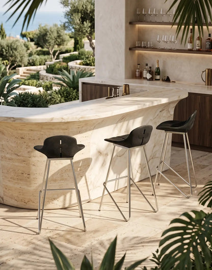 Sculpted Wood Wing Counter and Bar Stool – image 6