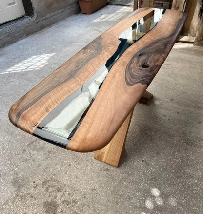 Handcrafted Solid Walnut Entryway Console Table – image 2