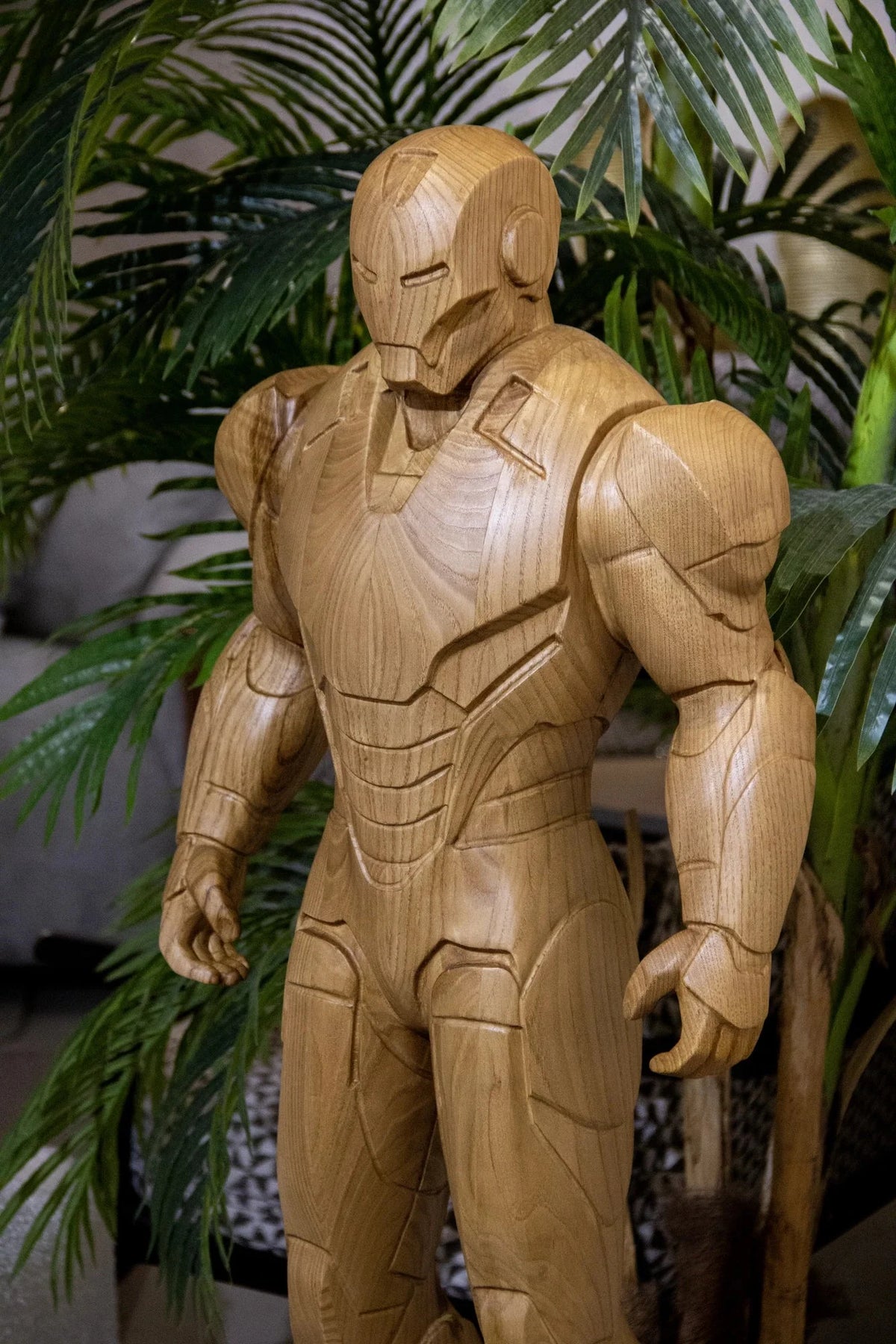 71-inch Armored Hero Wood Sculpture – image 8