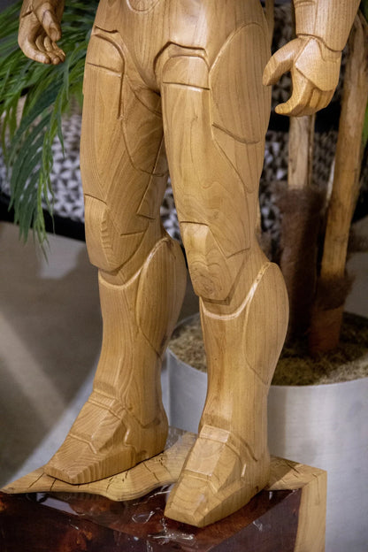 71-inch Armored Hero Wood Sculpture – image 10