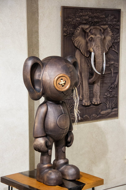 African Elephant 3D Wood Wall Relief – image 13