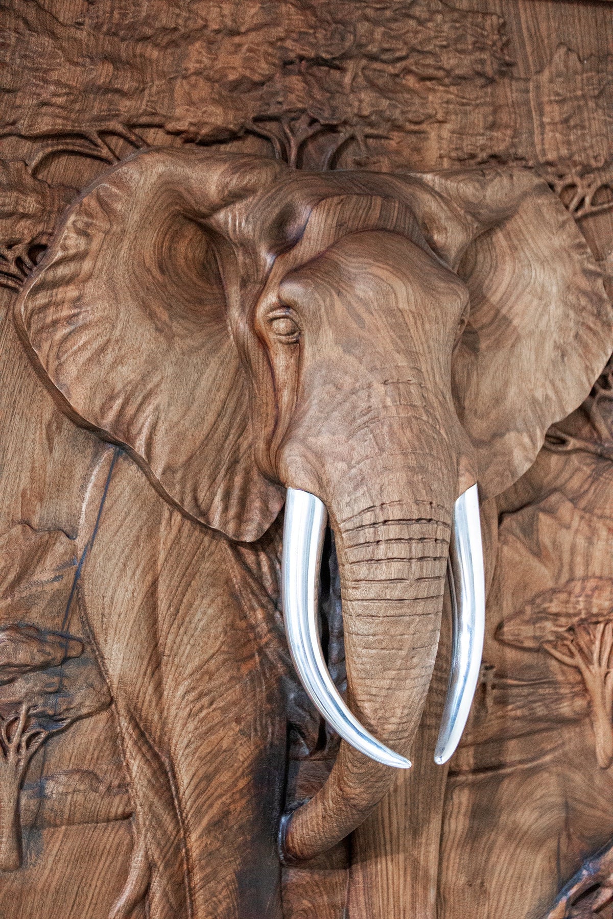 African Elephant 3D Wood Wall Relief – image 5