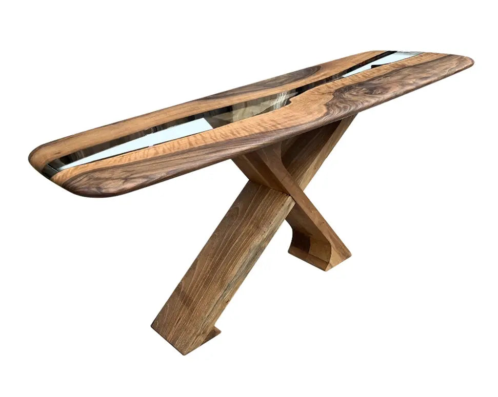 Handcrafted Solid Walnut Entryway Console Table – image 1