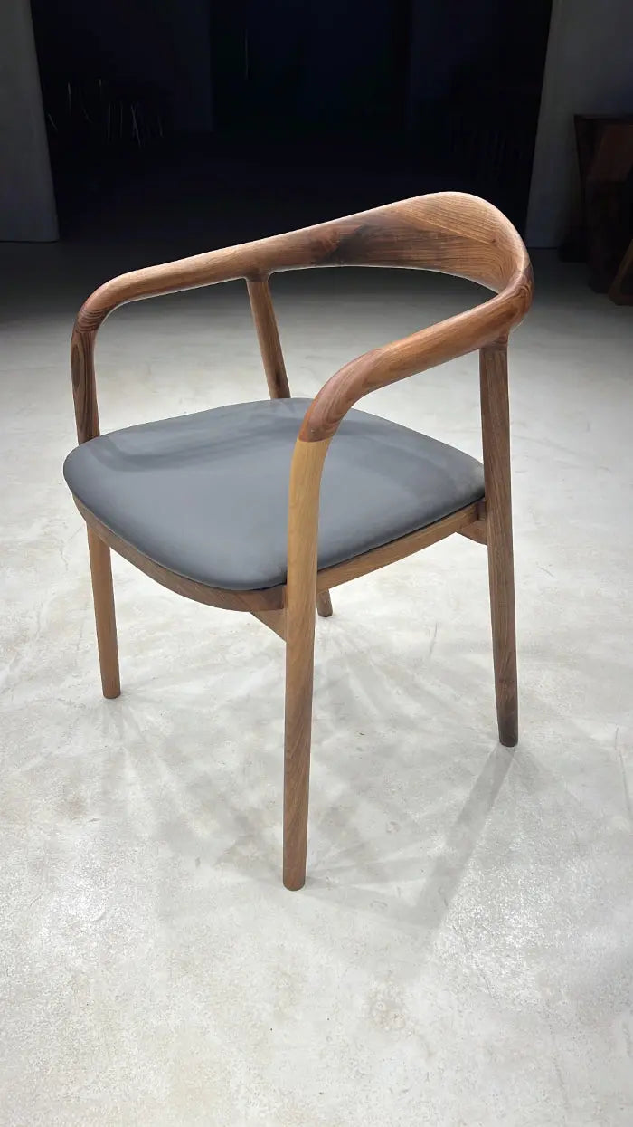 Solid Walnut Dining Chair with Sculpted Back – image 11