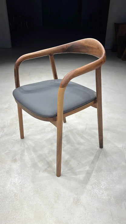 Solid Walnut Dining Chair with Sculpted Back – image 11